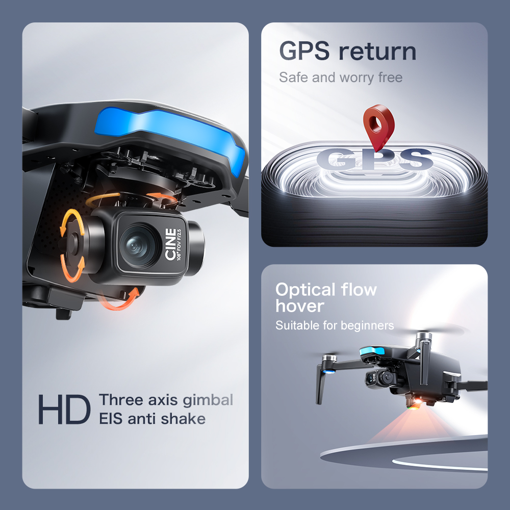 Lenovo S-X1 GPS Drone 8K HD pr - Drone Gimbal 3 Axis review and price